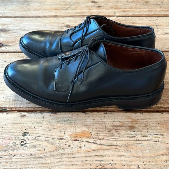 Allen Edmonds Black Leather Leeds Men's Derby Dress Shoes - Picture 5 of 12